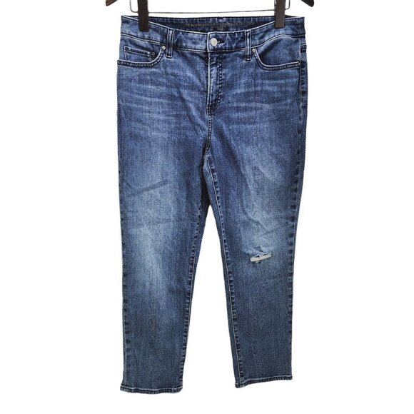 Chico's So Slimming Girlfriend‎ Crops Jeans Women's Size 10 Blue Medium Wash - Picture 10 of 10